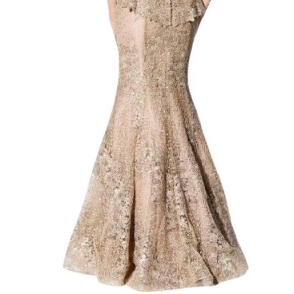NWT Ivonne D ID900 Lace Mother of the Bride Dress Antique Gold Size 8 - Picture 4 of 6